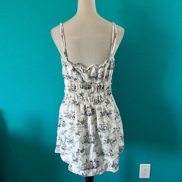 Reformation Tabatha Dress in Britannia Linen Smocked Ruffled Mini Size 12 - Picture 5 of 9